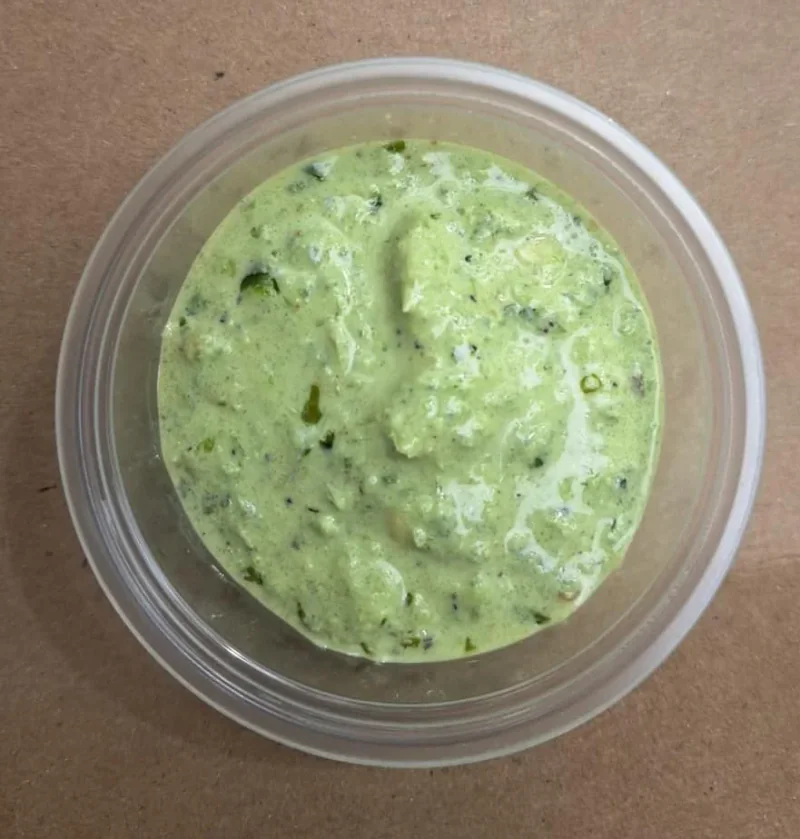 BBox Green Sauce in a serving cup